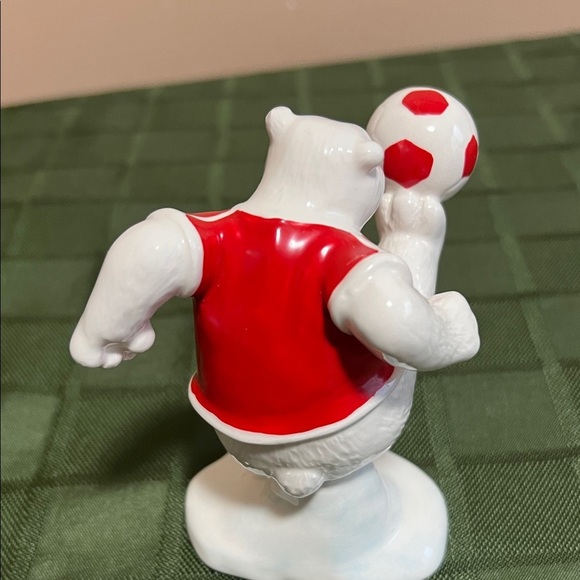 1995 Coca-Cola Polar Bear with Red Soccer Jersey 4.5 inches - Picture 6 of 8